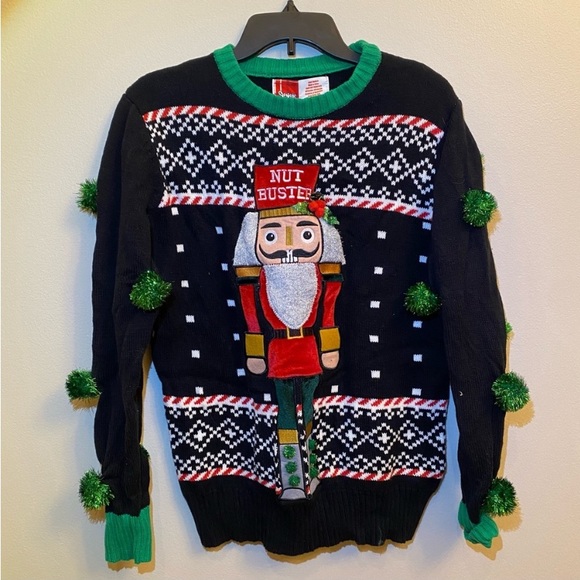 Ugly Xmas Nut Buster Nutcracker Crewneck Sweater Unisex Christmas - Picture 6 of 9